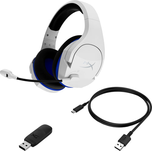 HyperX Cloud Stinger Core - Wireless Gaming Headset (White-Blue) - PS5-PS4 Head-band Blue, White HyperX Cloud Stinger Core - Wireless Gaming Headset (White-Blue) - PS5-PS4 Head-band Blue, White